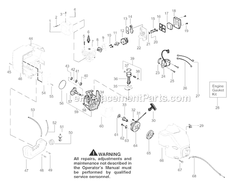 Page D Diagram and Parts List for TE400LE Type 1 Weed Eater Trimmer